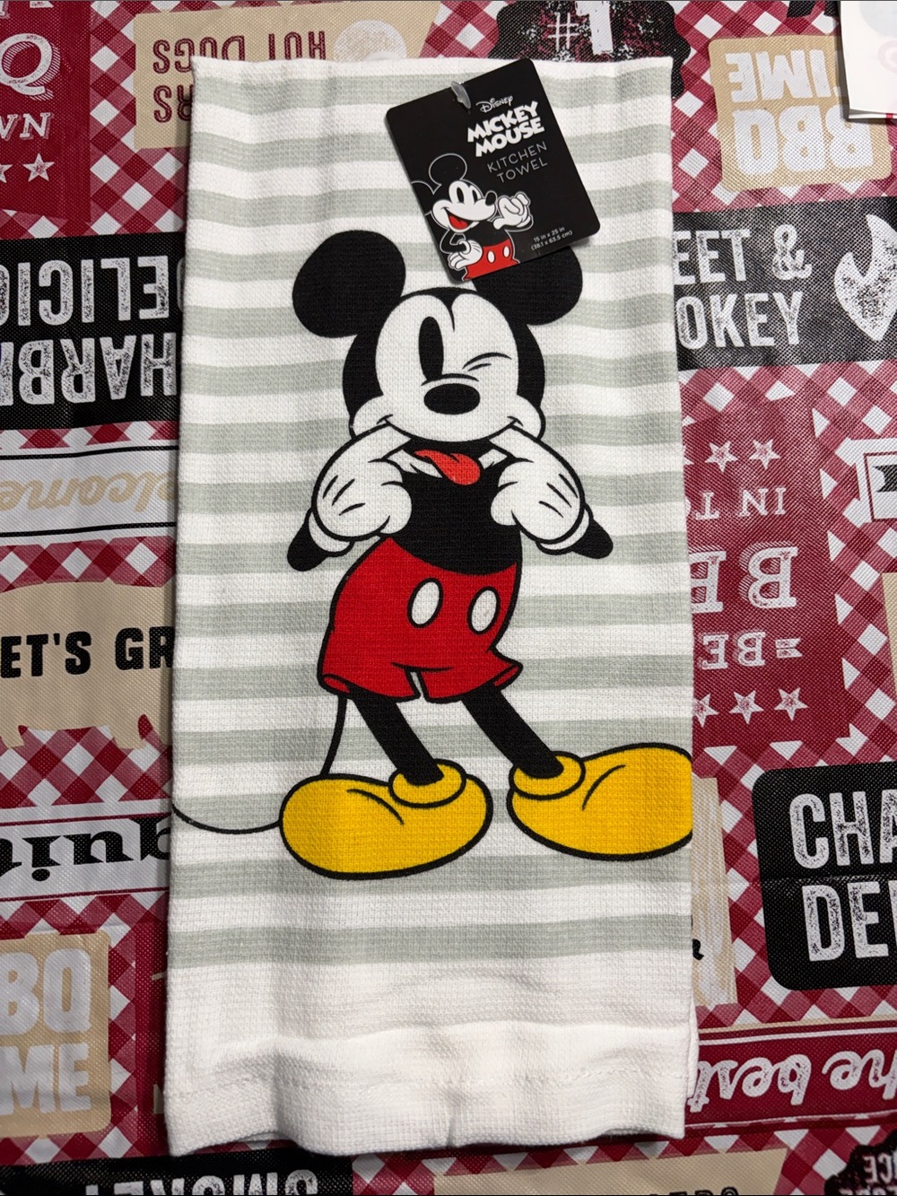 4/$20 bundle Disney Mickey Mouse Striped Kitchen Towel